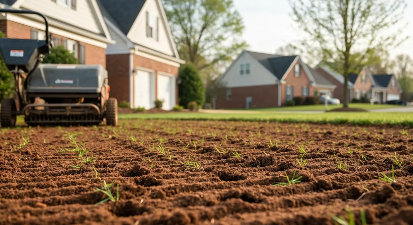 Lawn aeration and seeding in Mint Hill