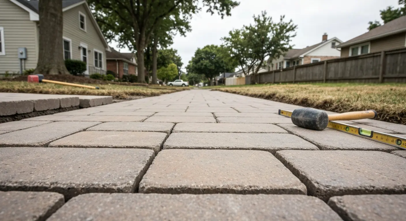Stone paver walkway