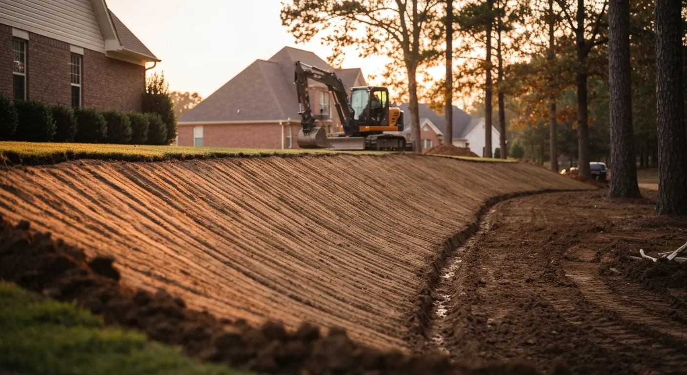 Drainage slope work