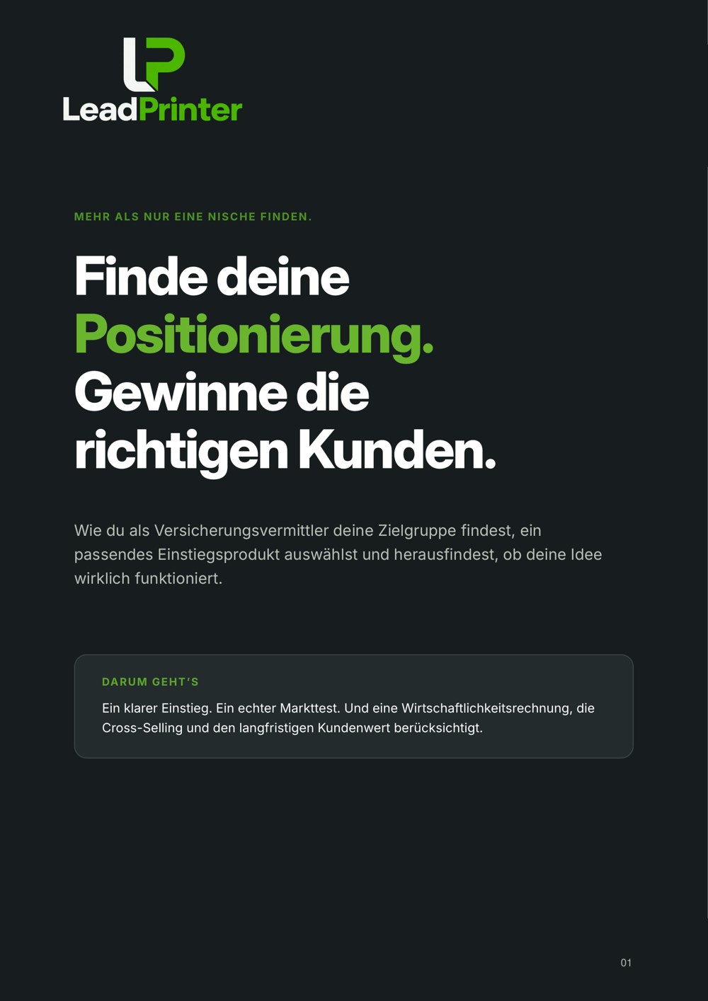 Titelblatt des Positionierungs-Guides