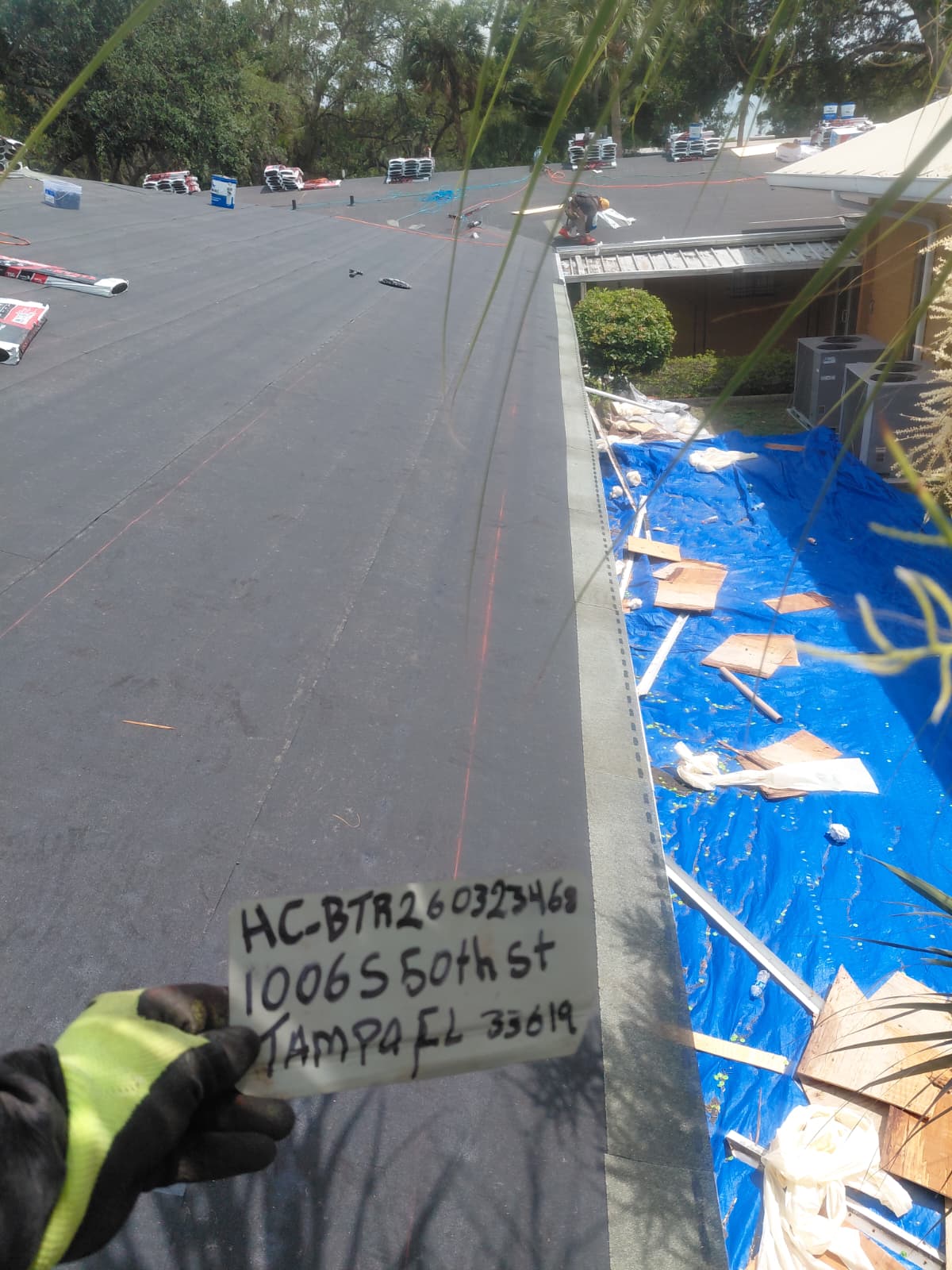 Completed commercial roofing project by Advantage Roofing
