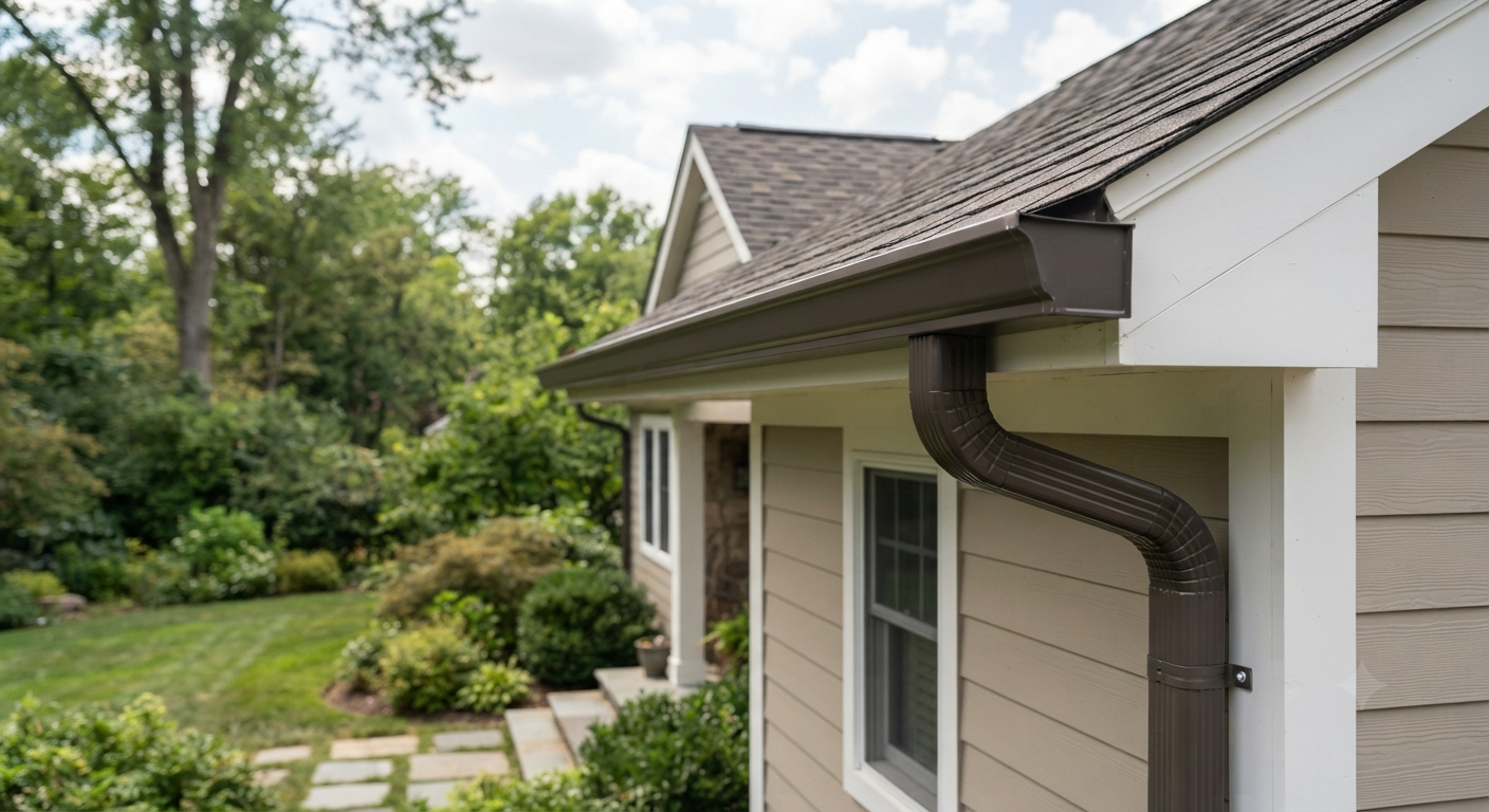 Completed gutter project by Advantage Roofing