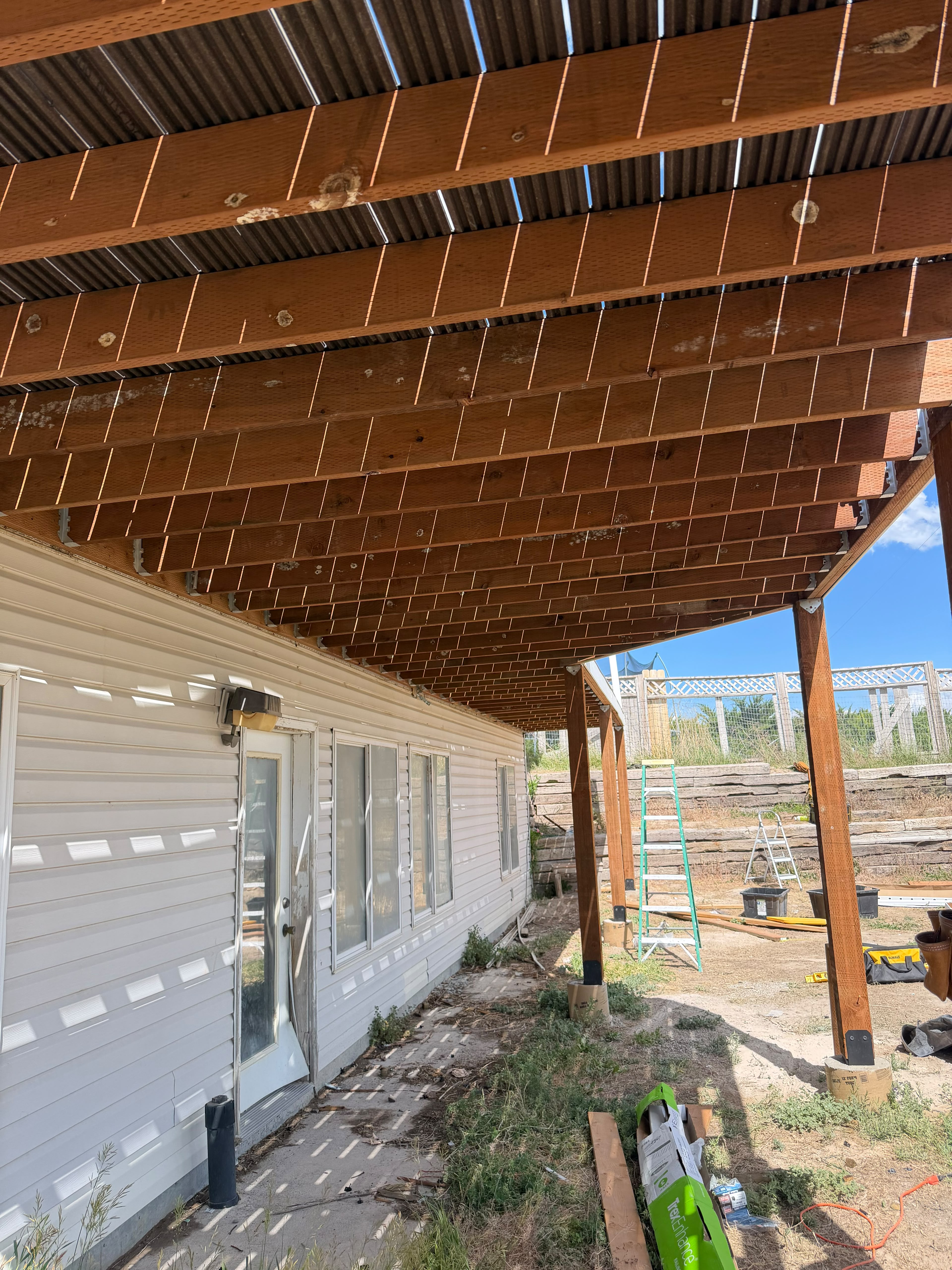 Dickerson Construction covered deck framing and support structure