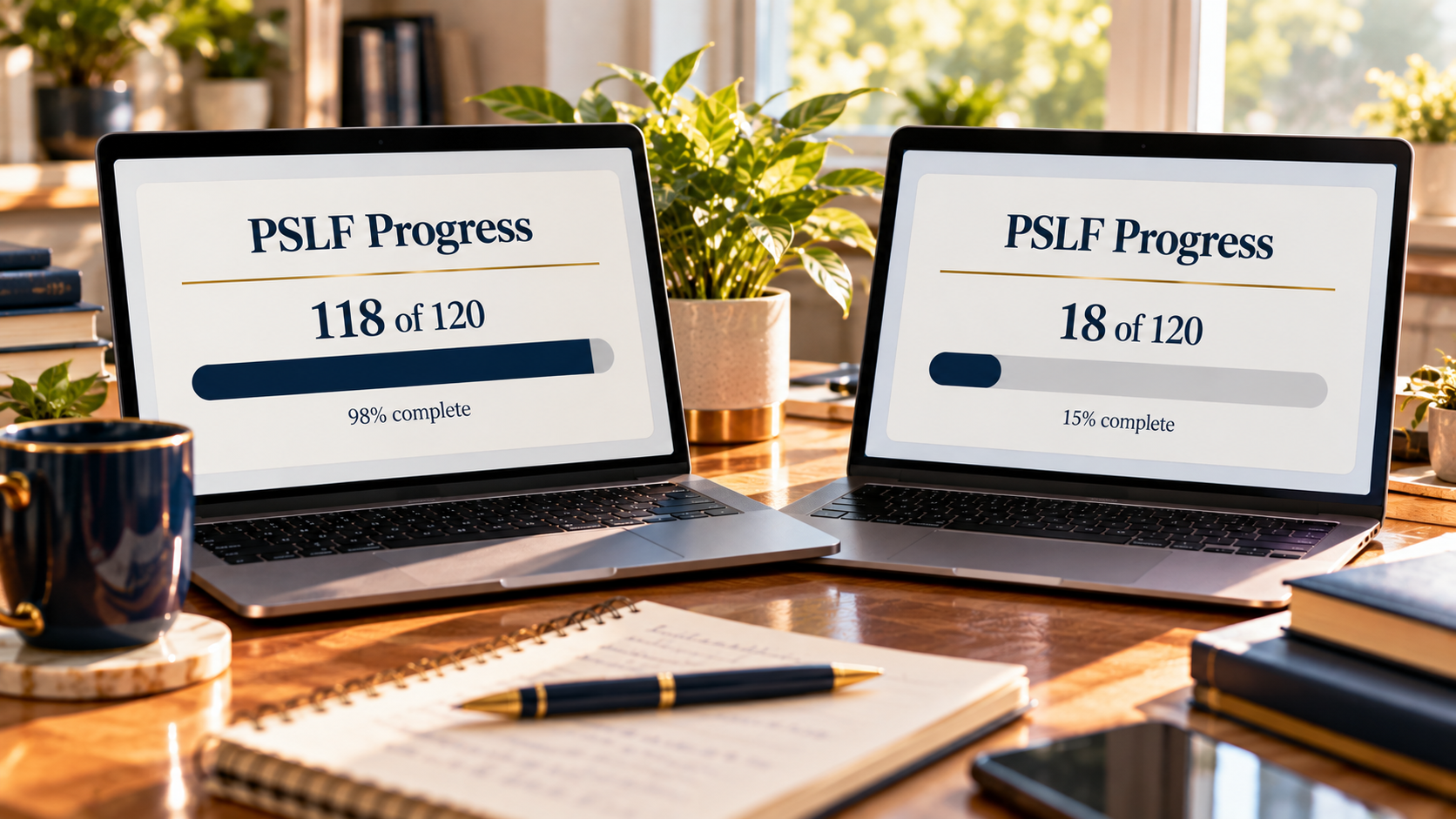 PSLF progress comparison of 118 and 18 qualifying payments during the student loan transition years PSLF progress comparison of 118 and 18 qualifying payments during the student loan transition years