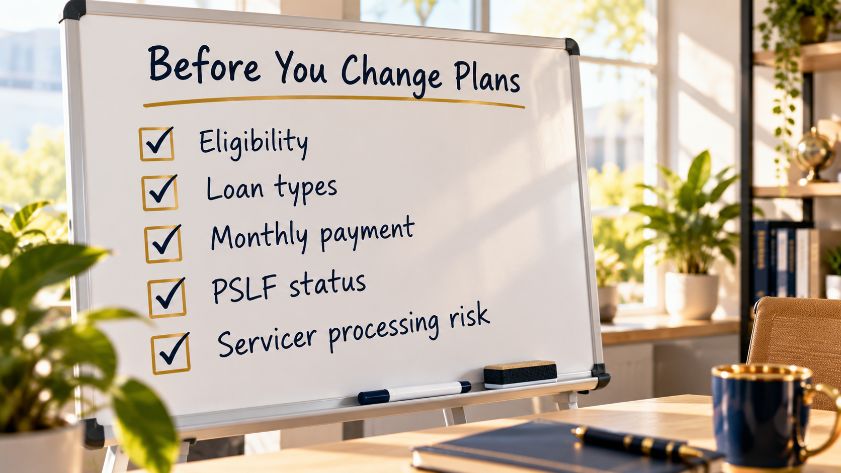 Checklist of questions to review before changing student loan repayment plans while pursuing PSLF Checklist of questions to review before changing student loan repayment plans while pursuing PSLF