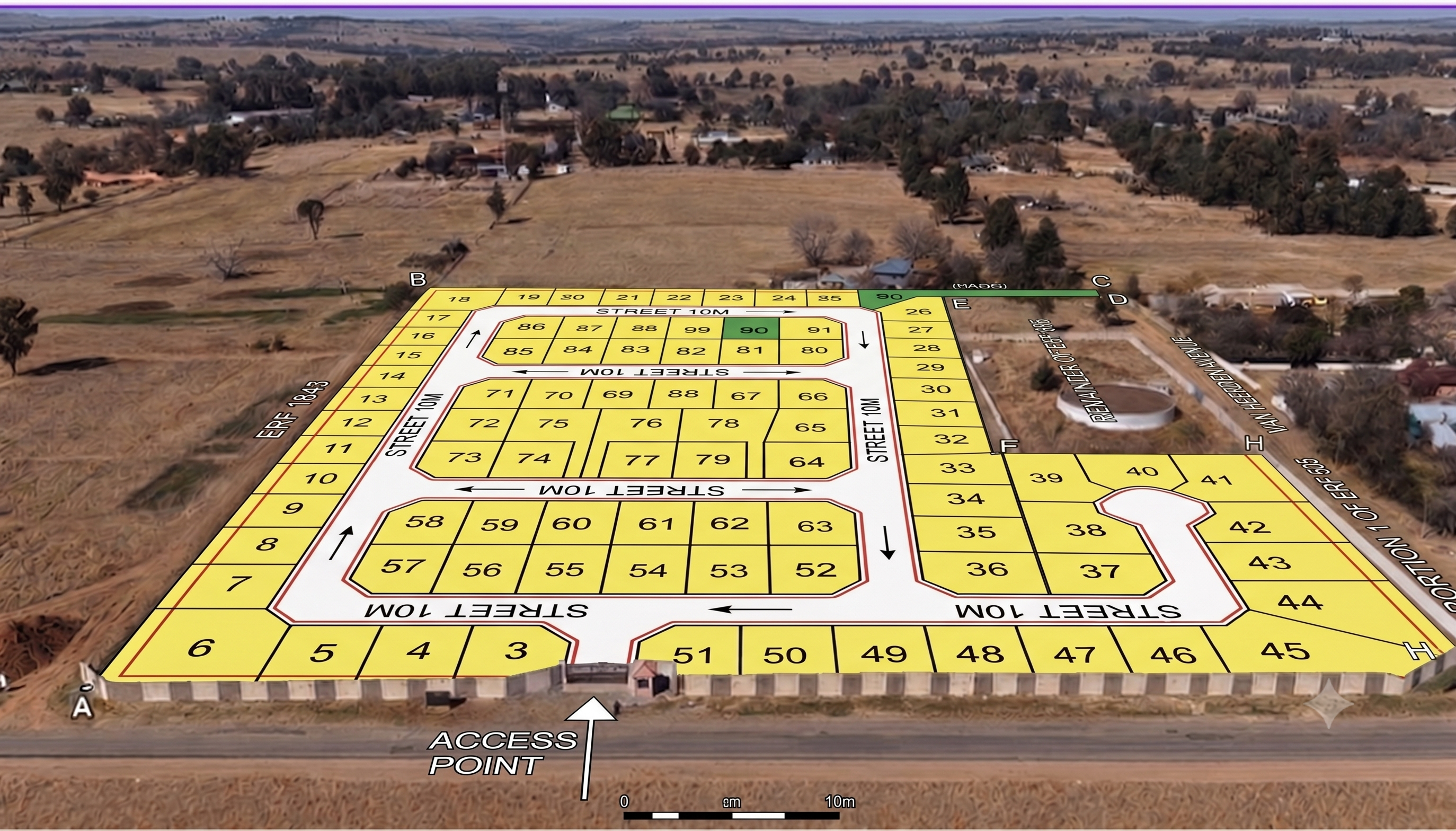 Aerial view of Low Hills Estate land in Bethal