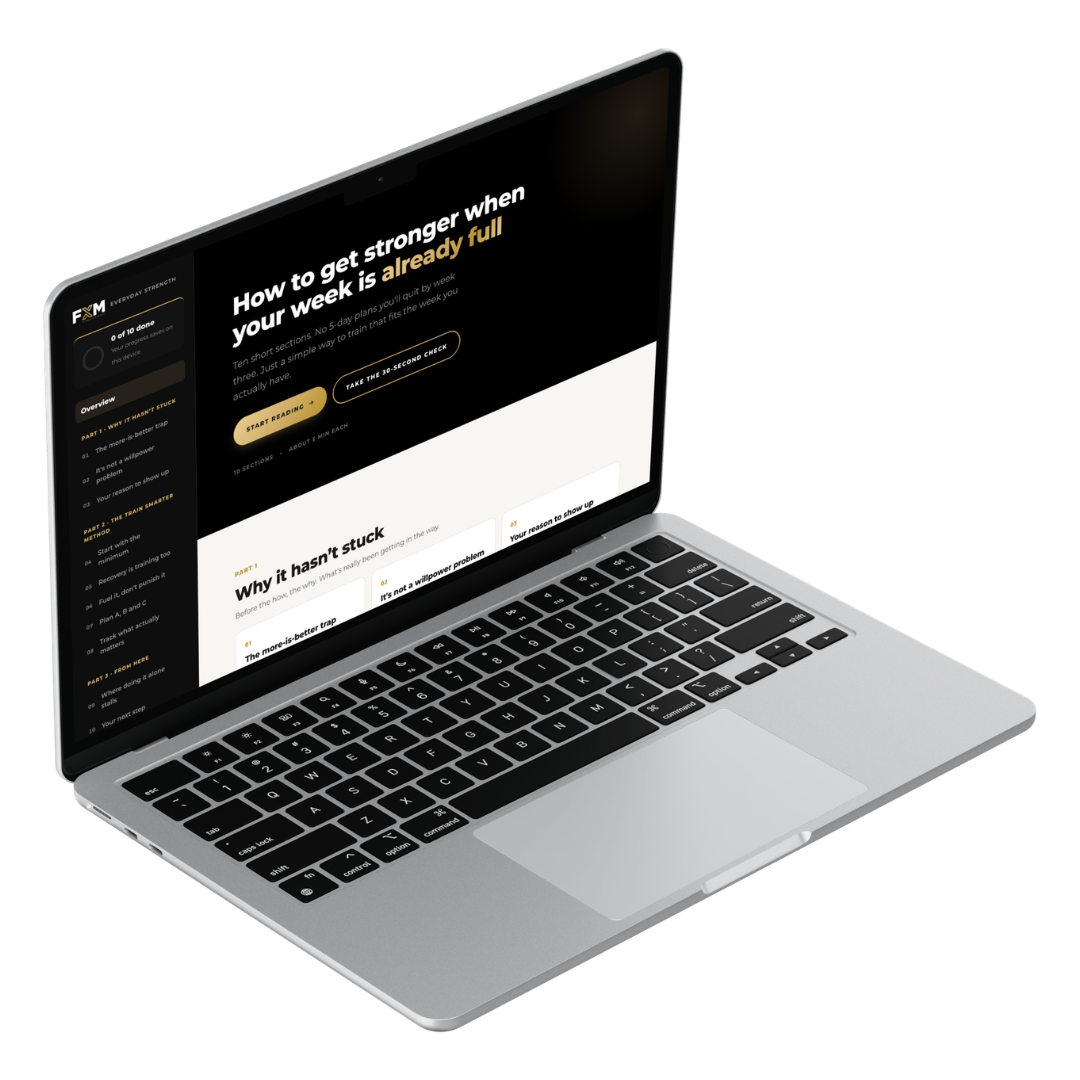 The strength guide shown on a laptop screen