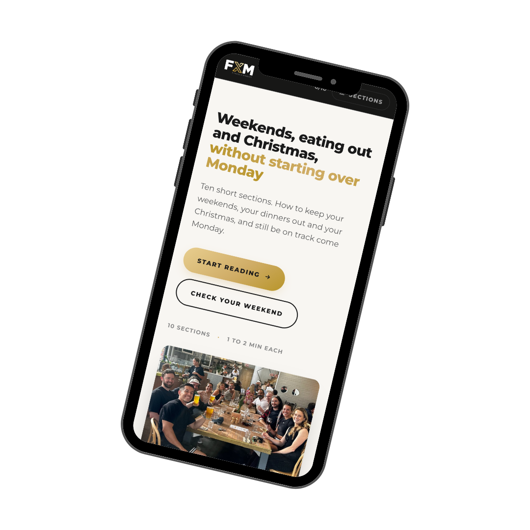 The weekends guide shown on a phone screen