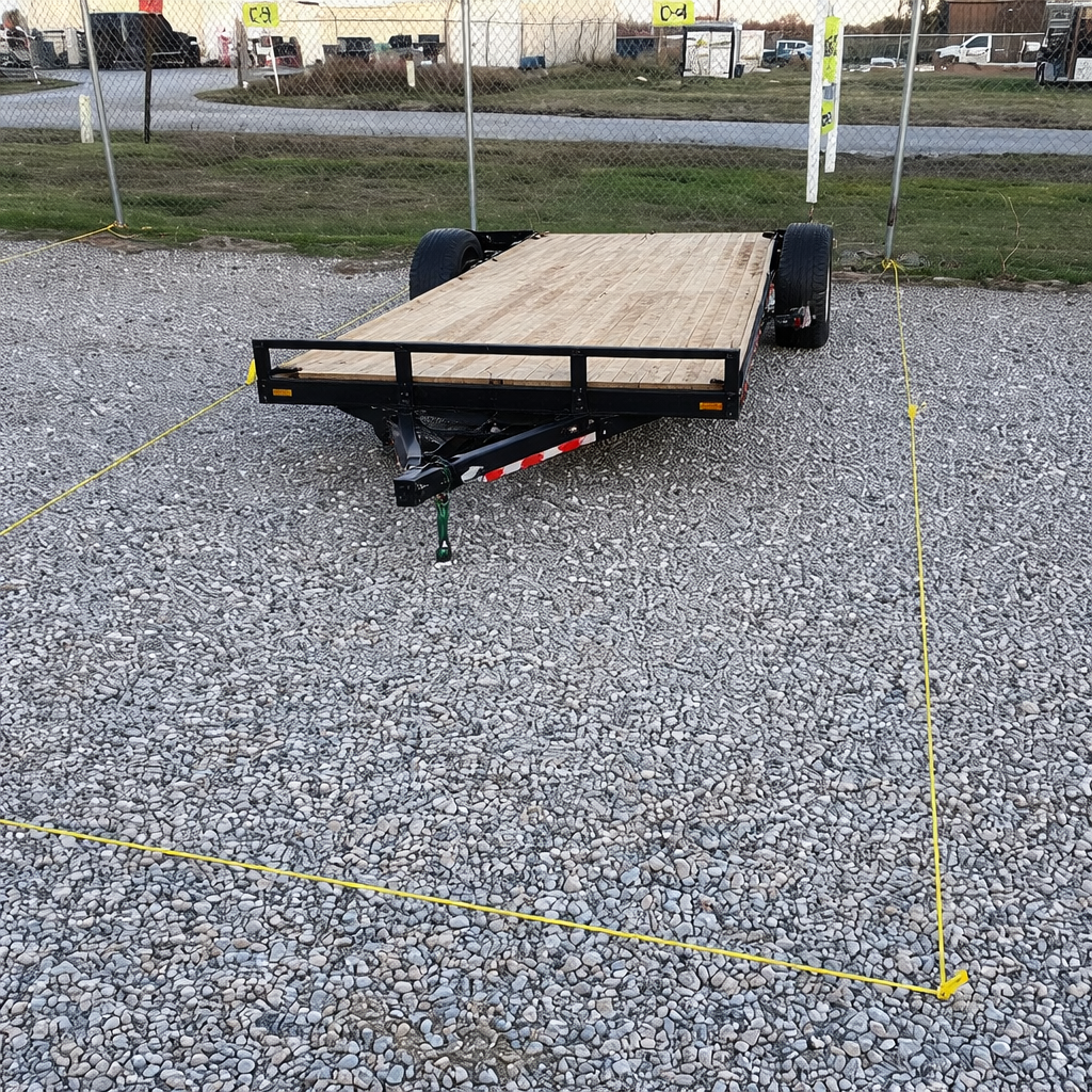 Numbered gravel parking spots at Lawton Self Storage near Fort Sill, Oklahoma