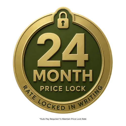 24 Month Price Lock seal: rate locked in writing, AutoPay required to maintain the locked rate
