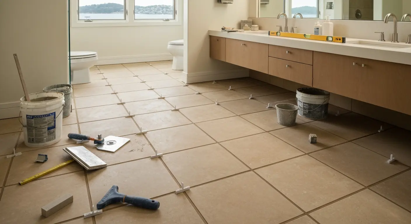 Bathroom flooring installation