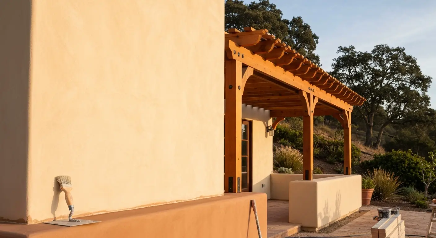 Stucco and pergola work