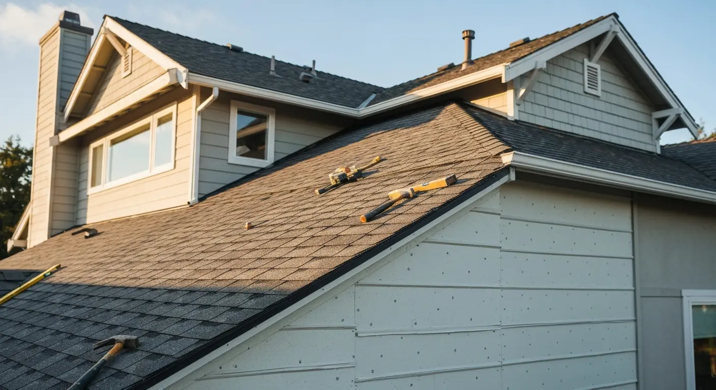 Roof repair and siding work