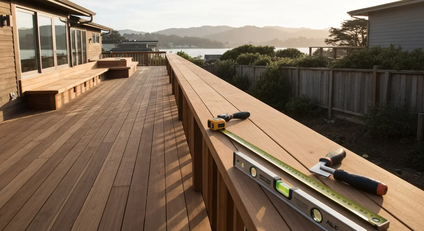 Custom deck construction in Tiburon
