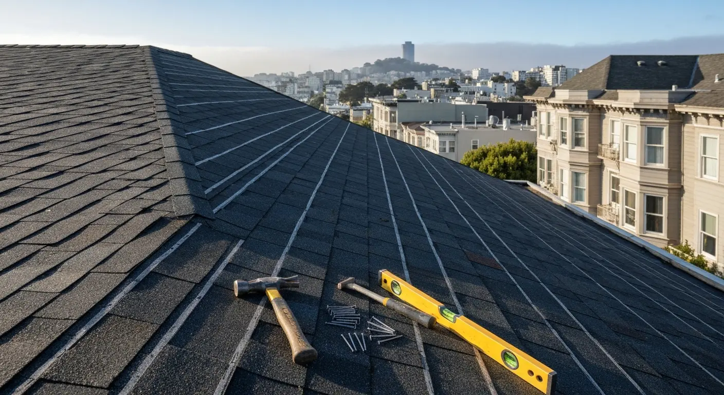 Roofing work in progress