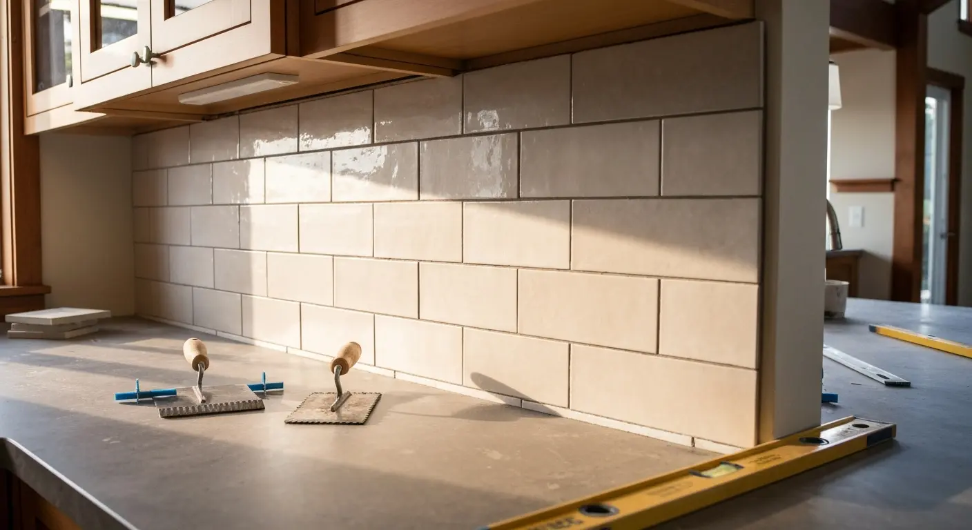 Kitchen backsplash tile installation