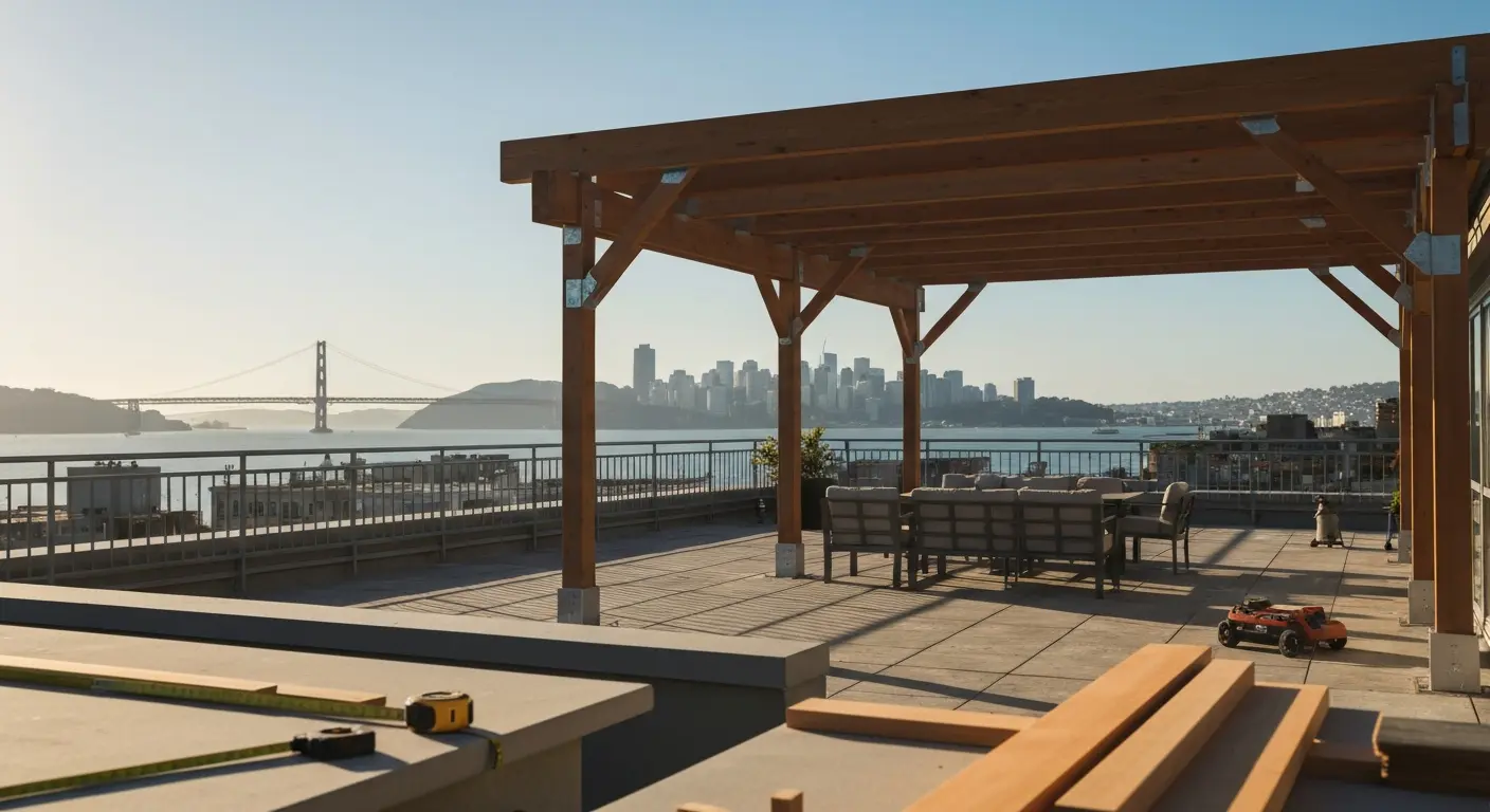 Pergola installation in Financial District