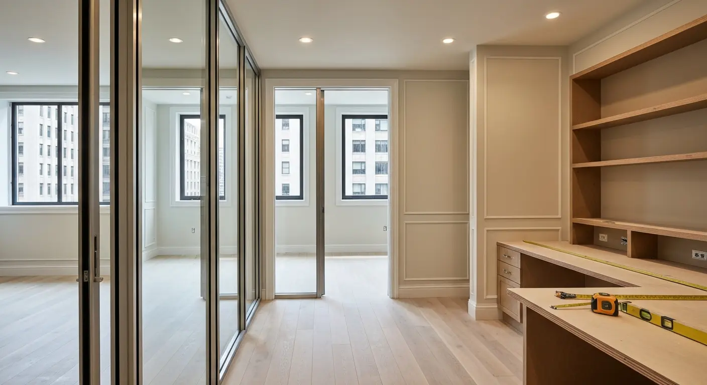 Interior finishing in Financial District office