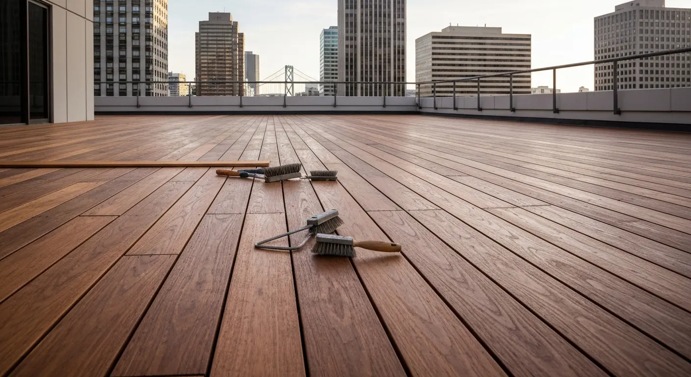 Deck restoration project in Financial District