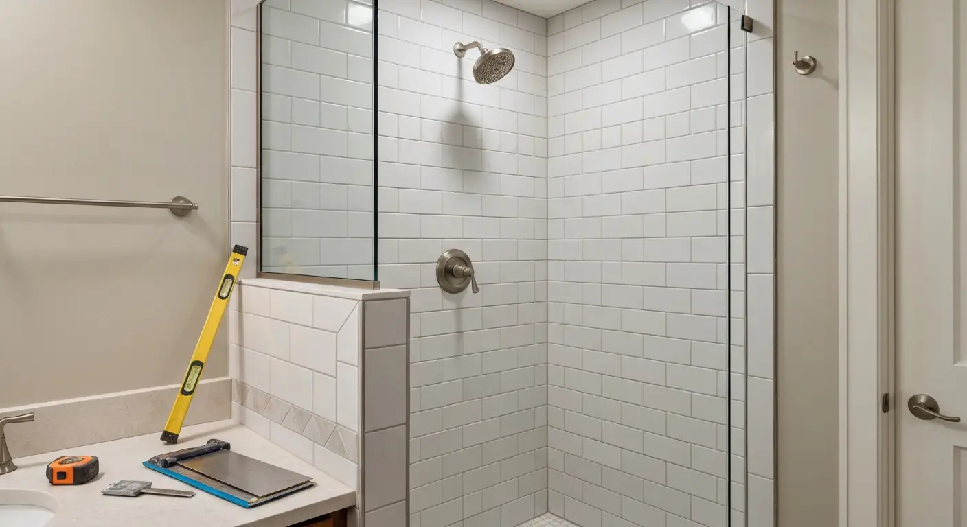 Custom tile shower installation