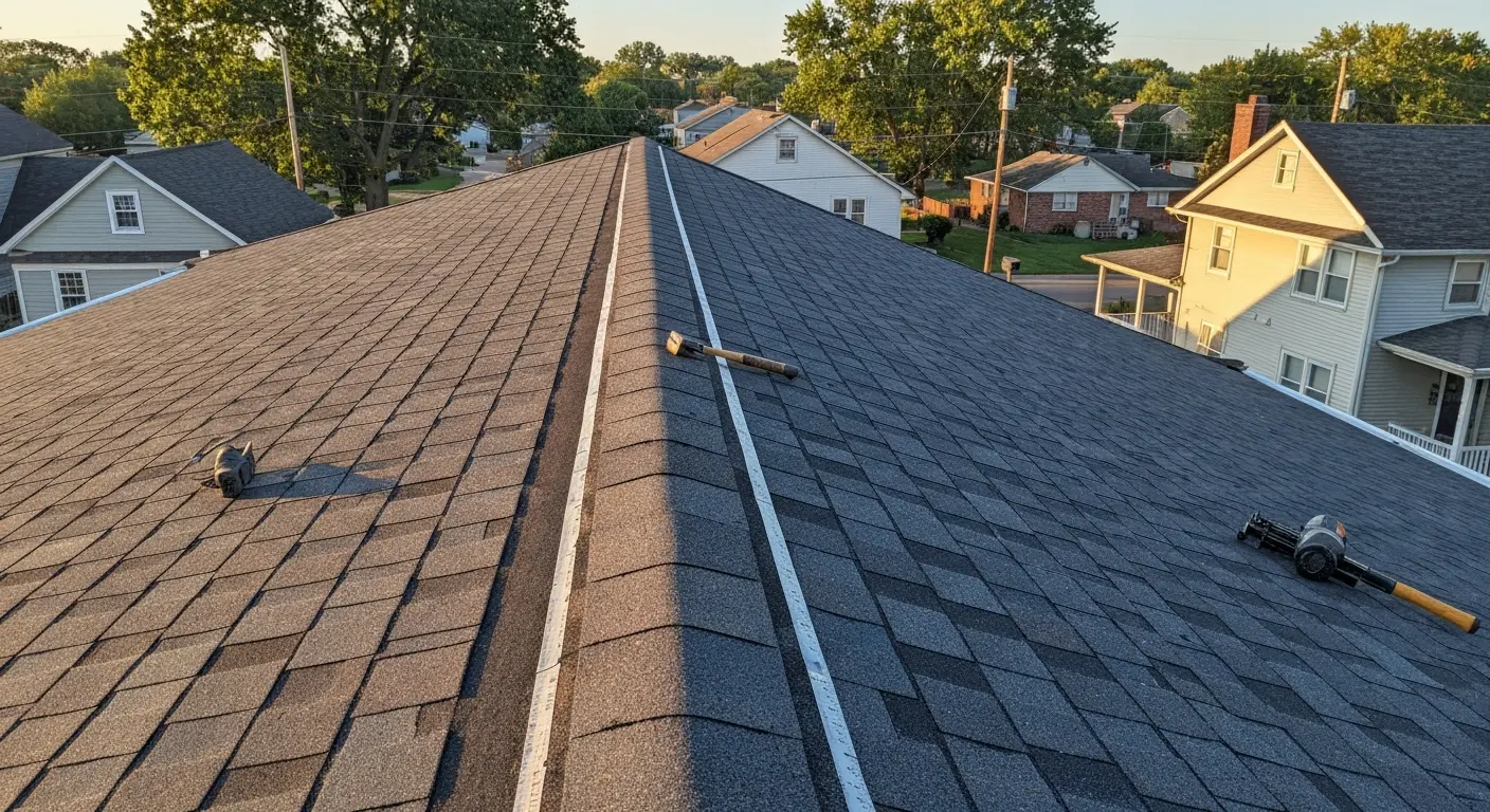 Roofing installation on residential home