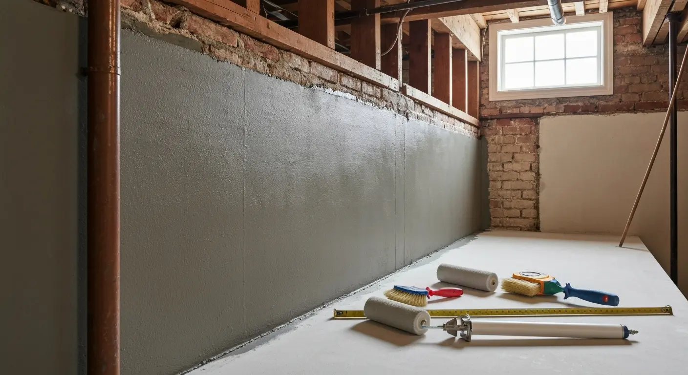 Foundation waterproofing work