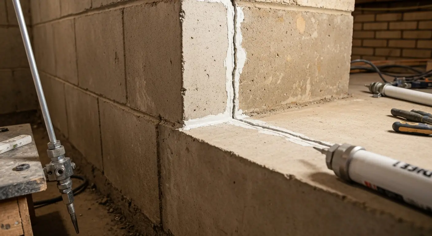 Foundation crack sealing