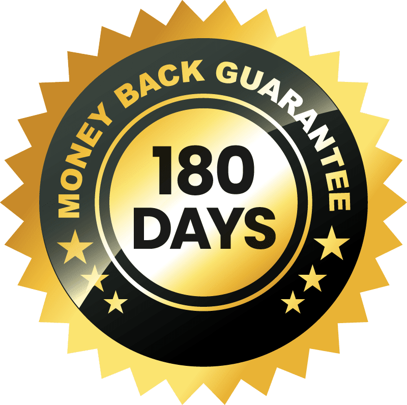 180 day money back guarantee