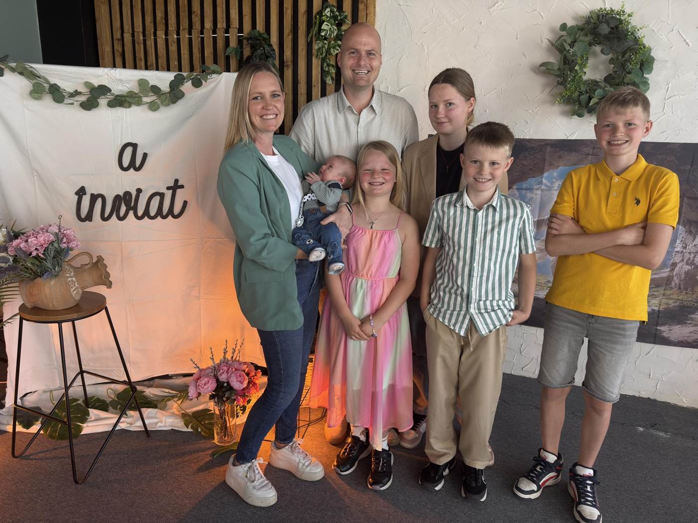 The Roberson family at Biserica Grace on Easter