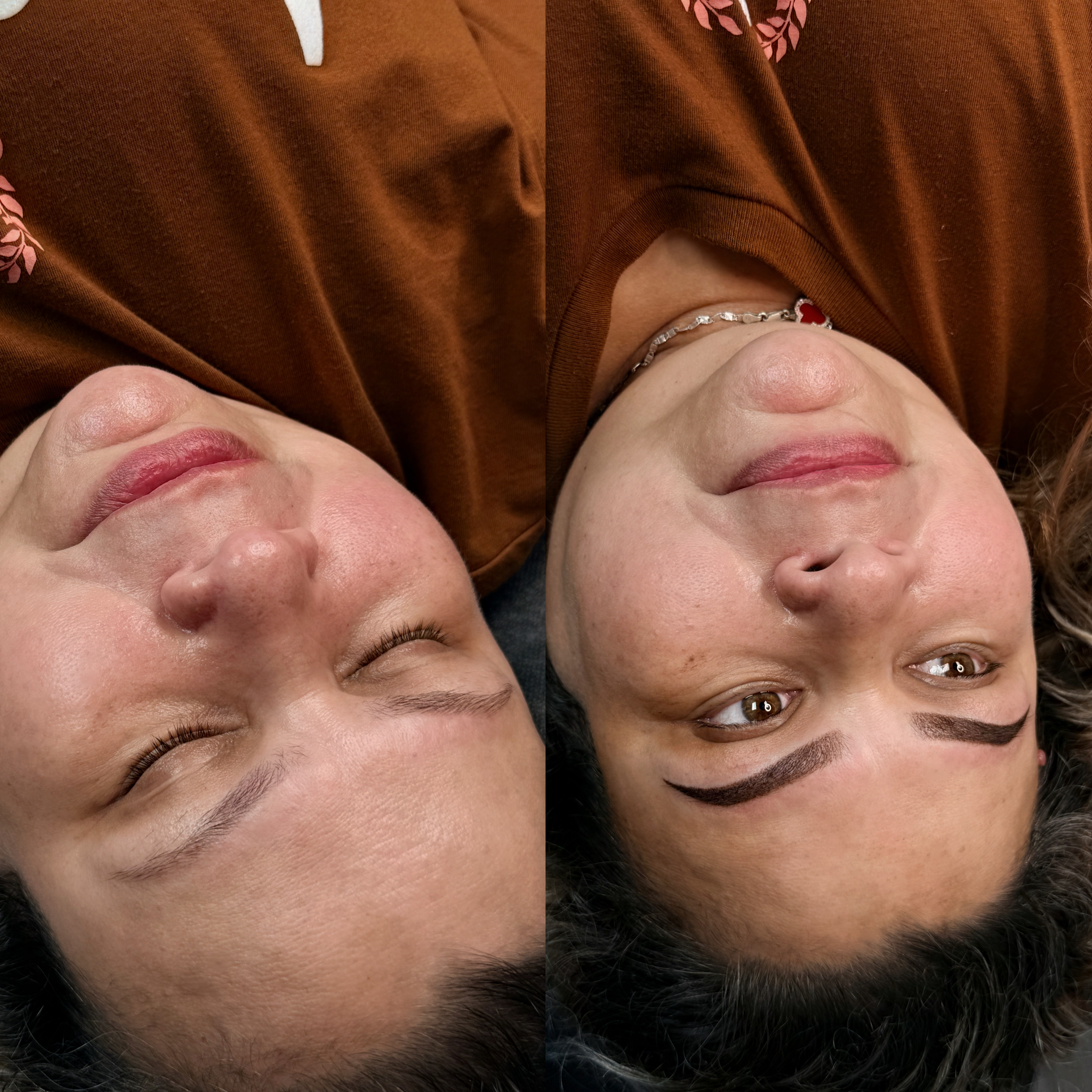 Before and After Ombré Brows transformation