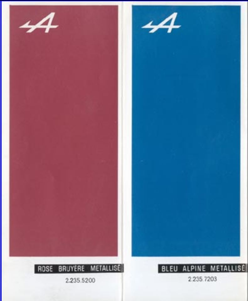Carta de colores Alpine Bleu Alpine Metallisé