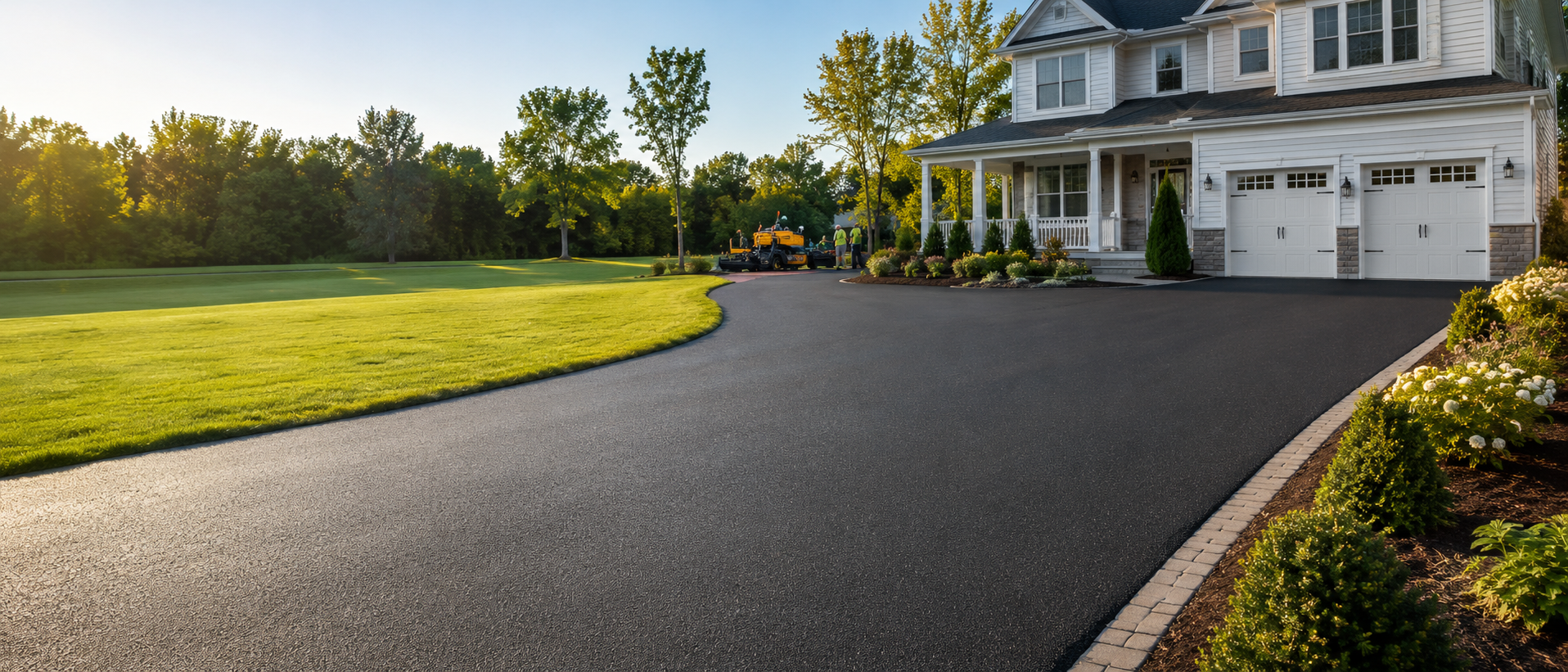 Residential asphalt driveway