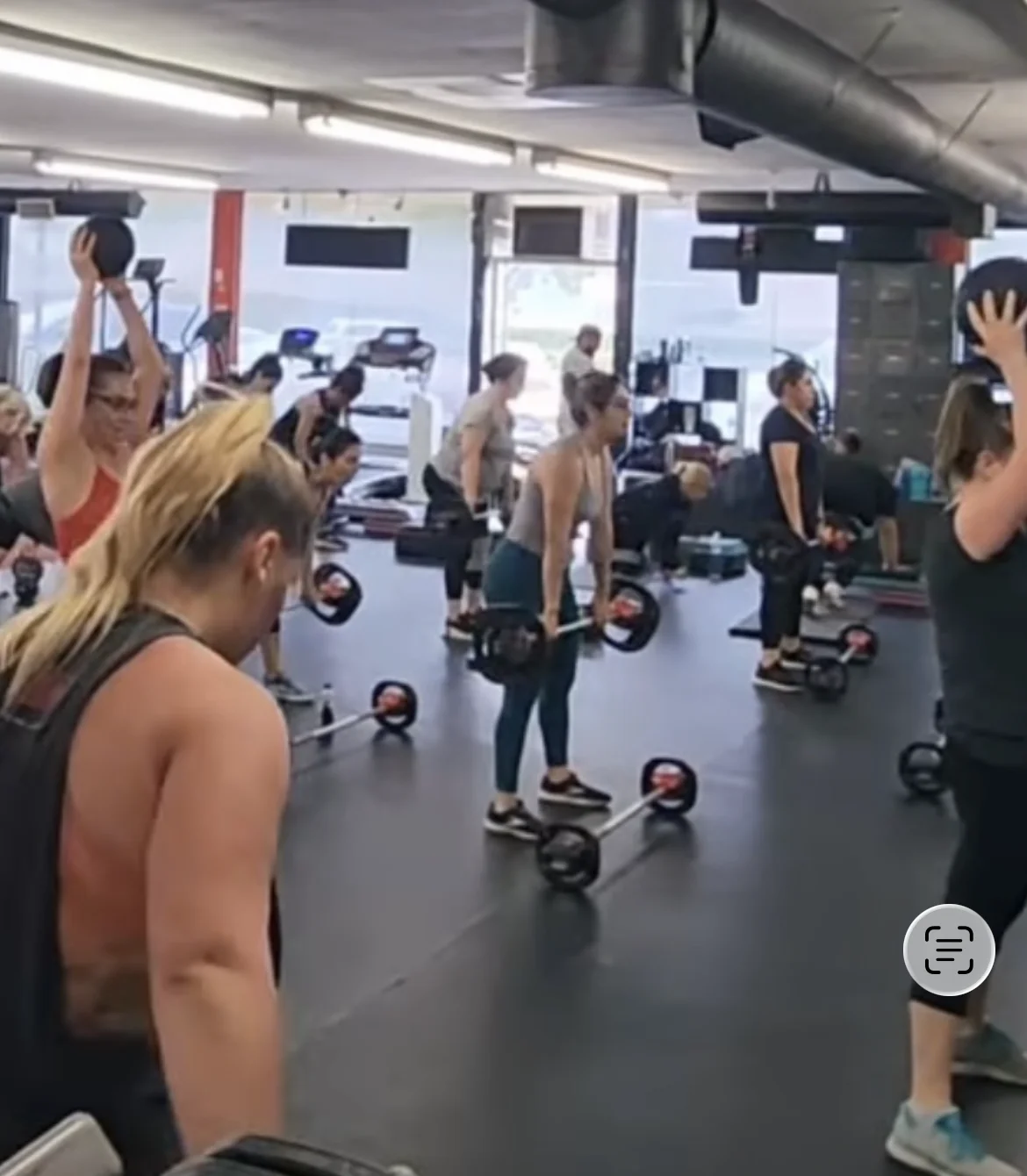 Group fitness class in session at Xcel Fitness in Whittier