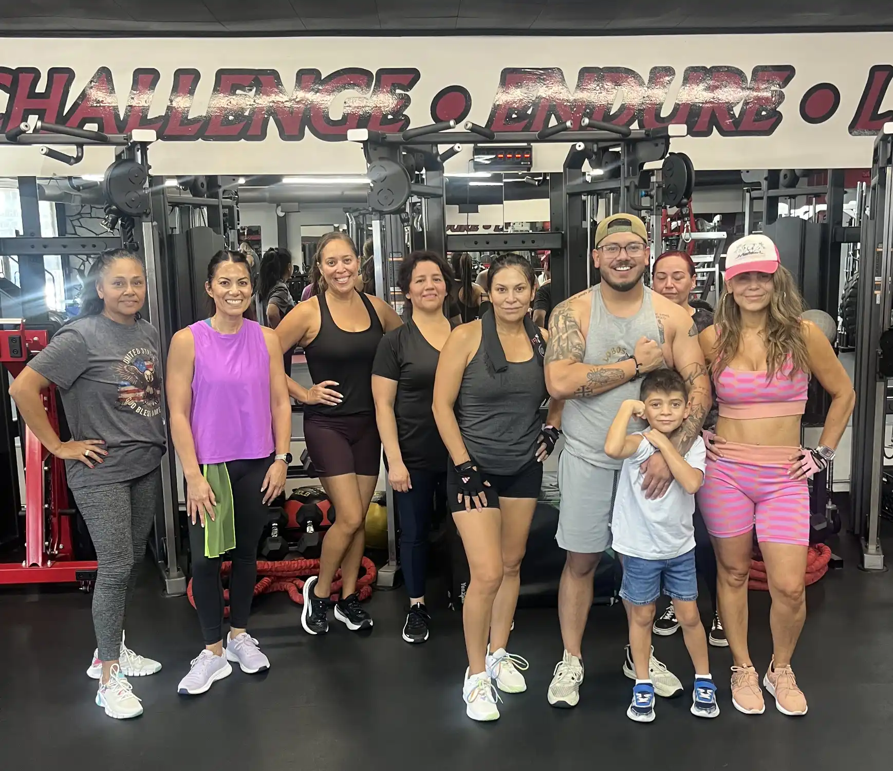 Xcel Fitness members and coaches posing together in Whittier