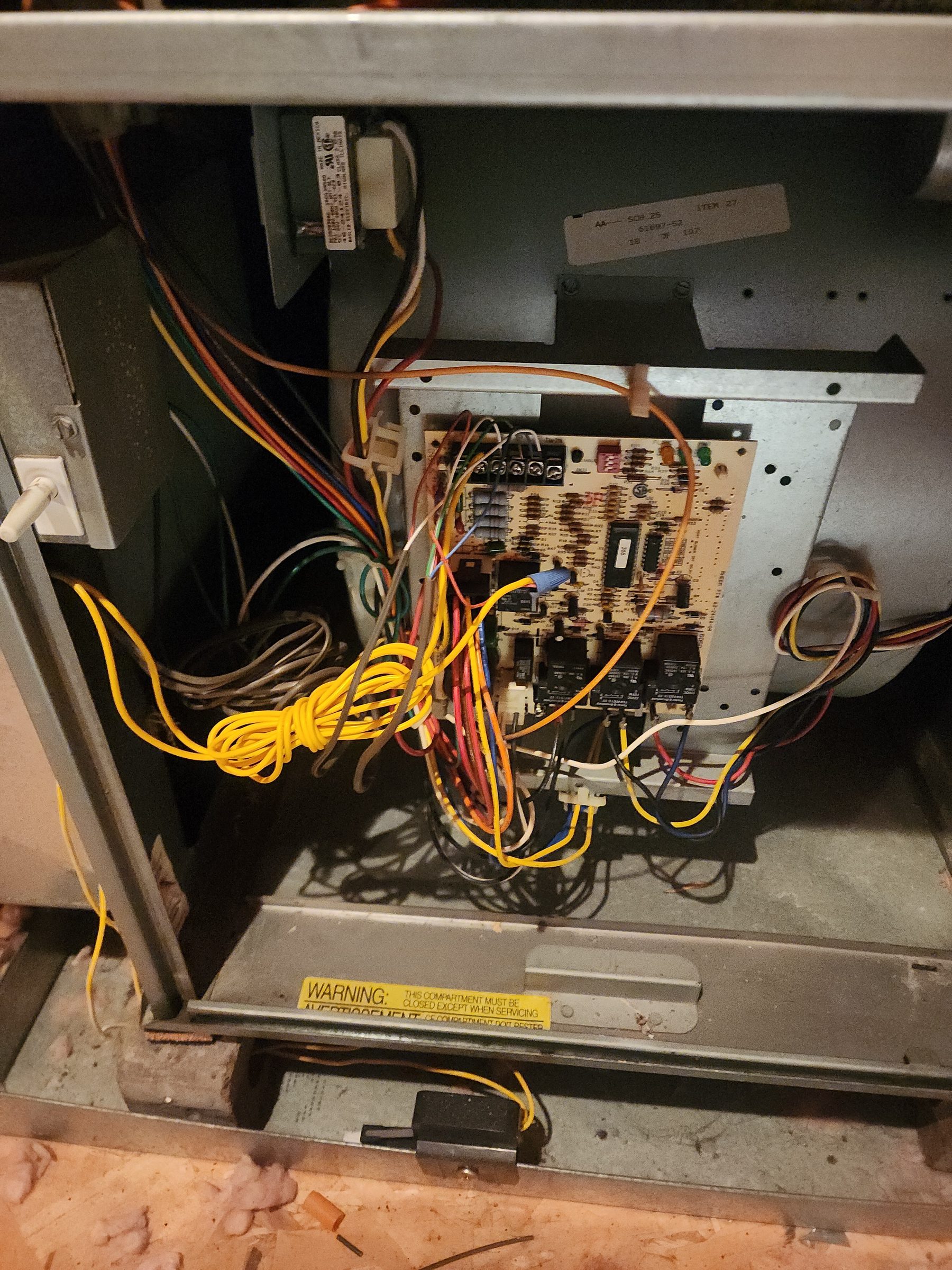 Furnace blower compartment and control board