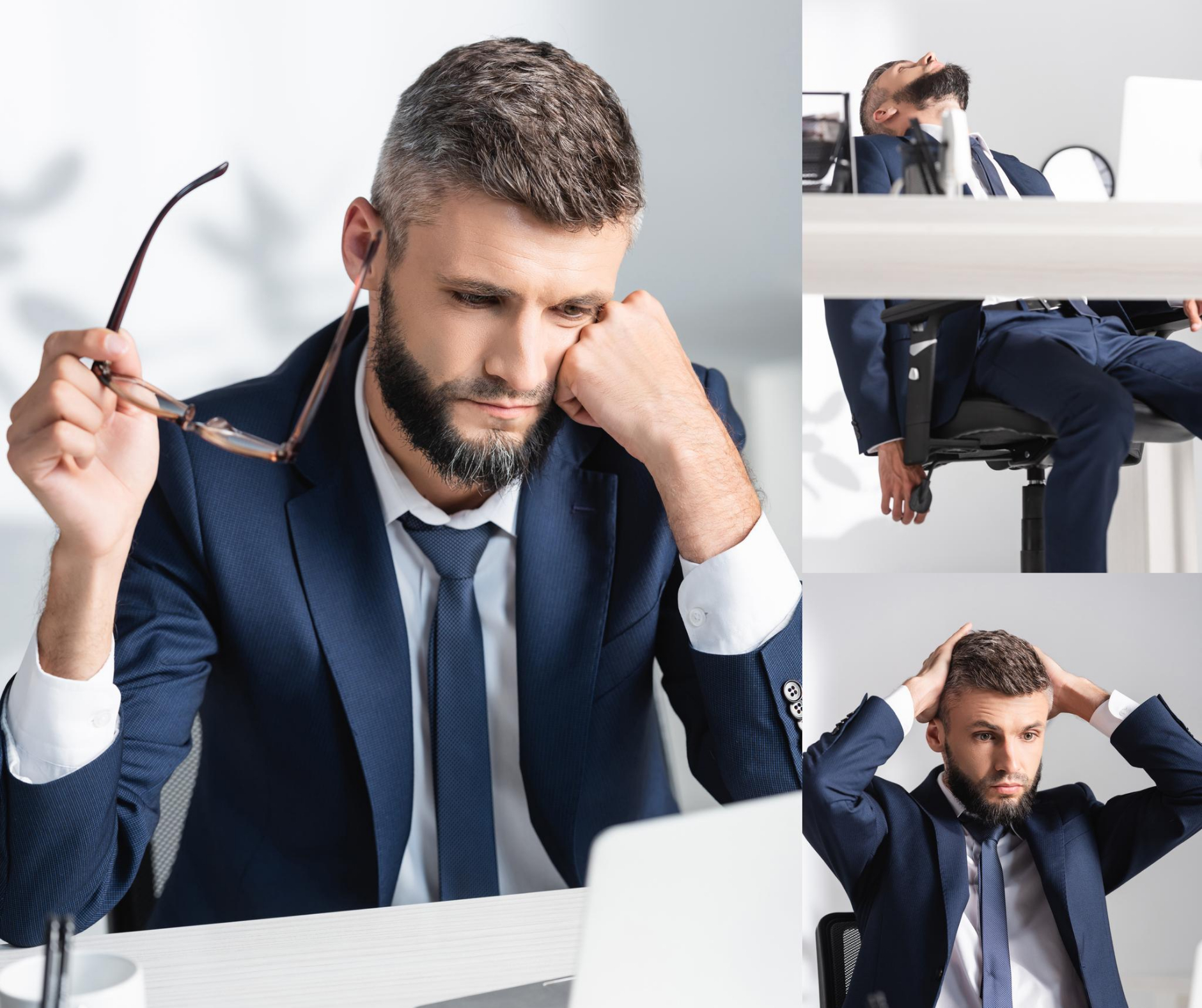 Defeated man collage