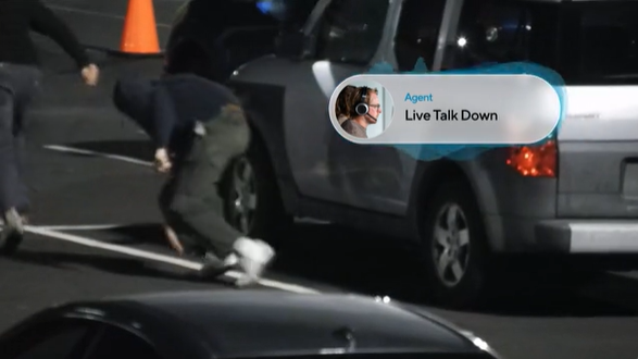 Live talk down from security trailer after detecting suspicious activity