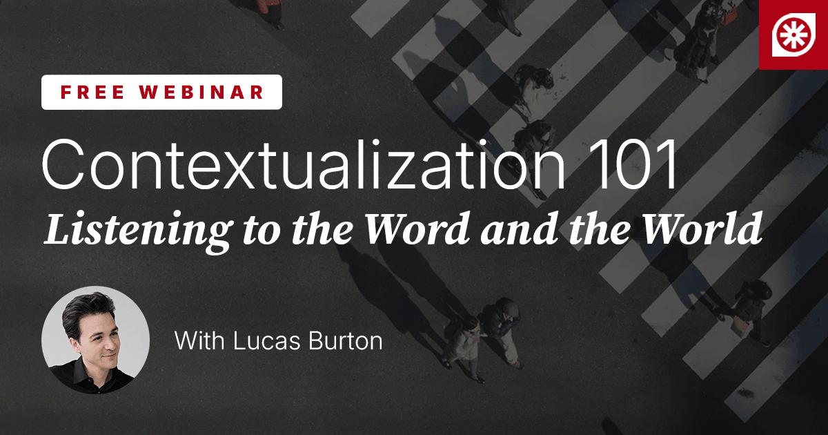 Ad for a webinar featuring the title and presenter headshot on top of an over head shot a people crossing a cross walk