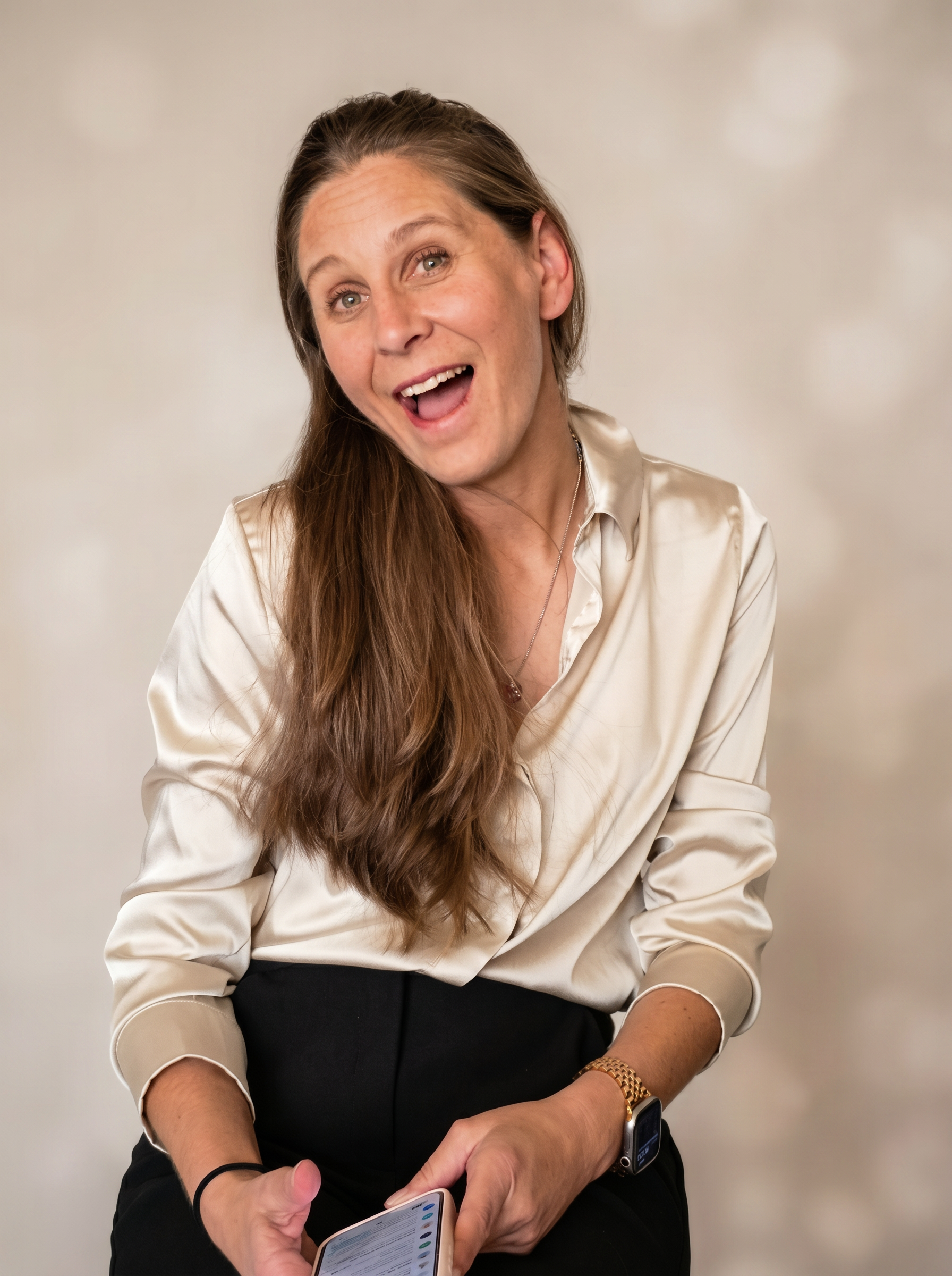 Jennifer Bennett laughing