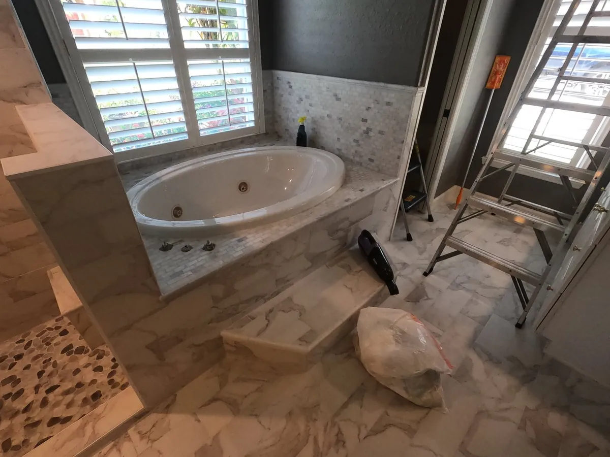 Master bath tub and shower progress