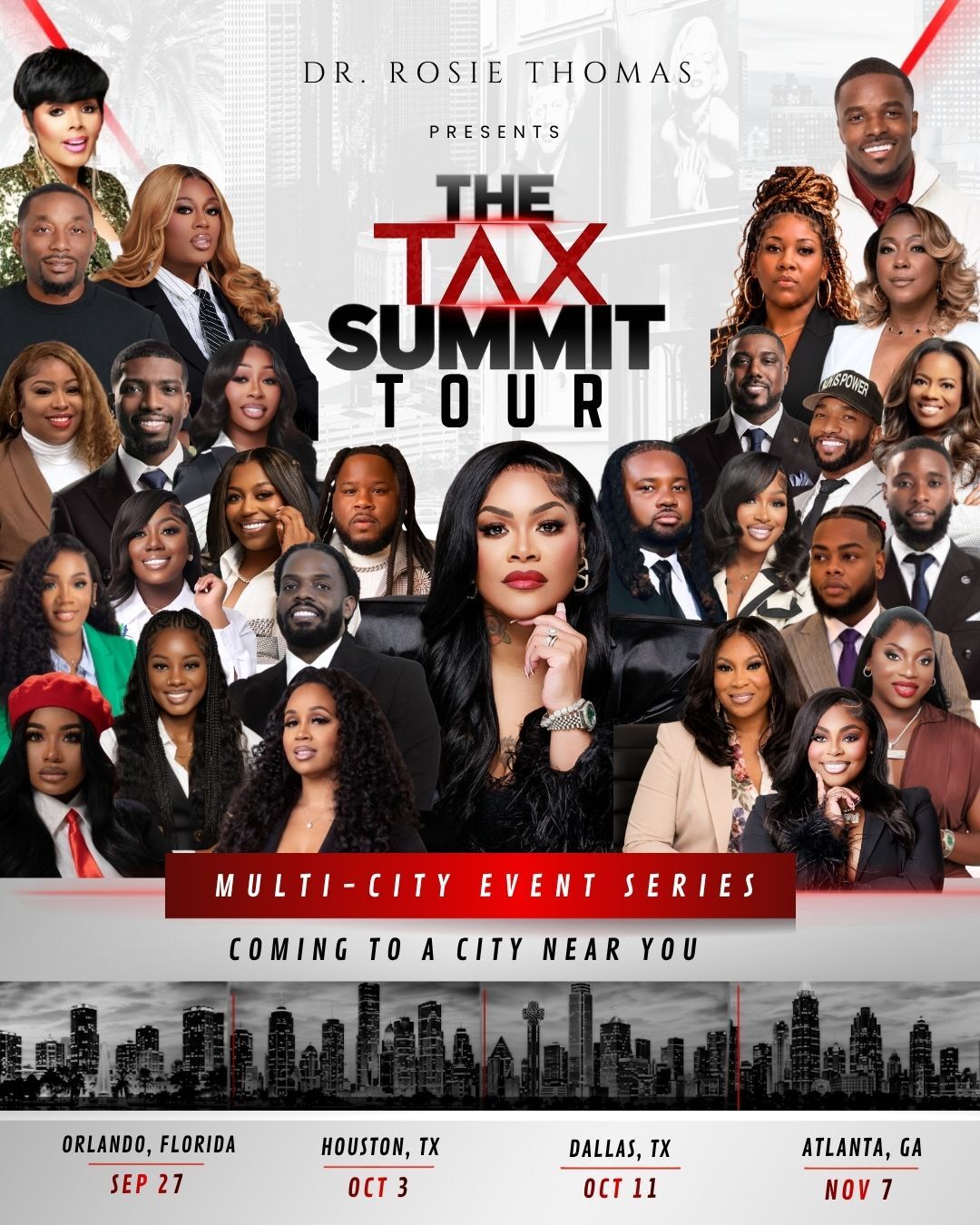 Dr. Rosie Thomas presents The Tax Summit Tour — a multi-city event series stopping in Orlando, Houston, Dallas and Atlanta