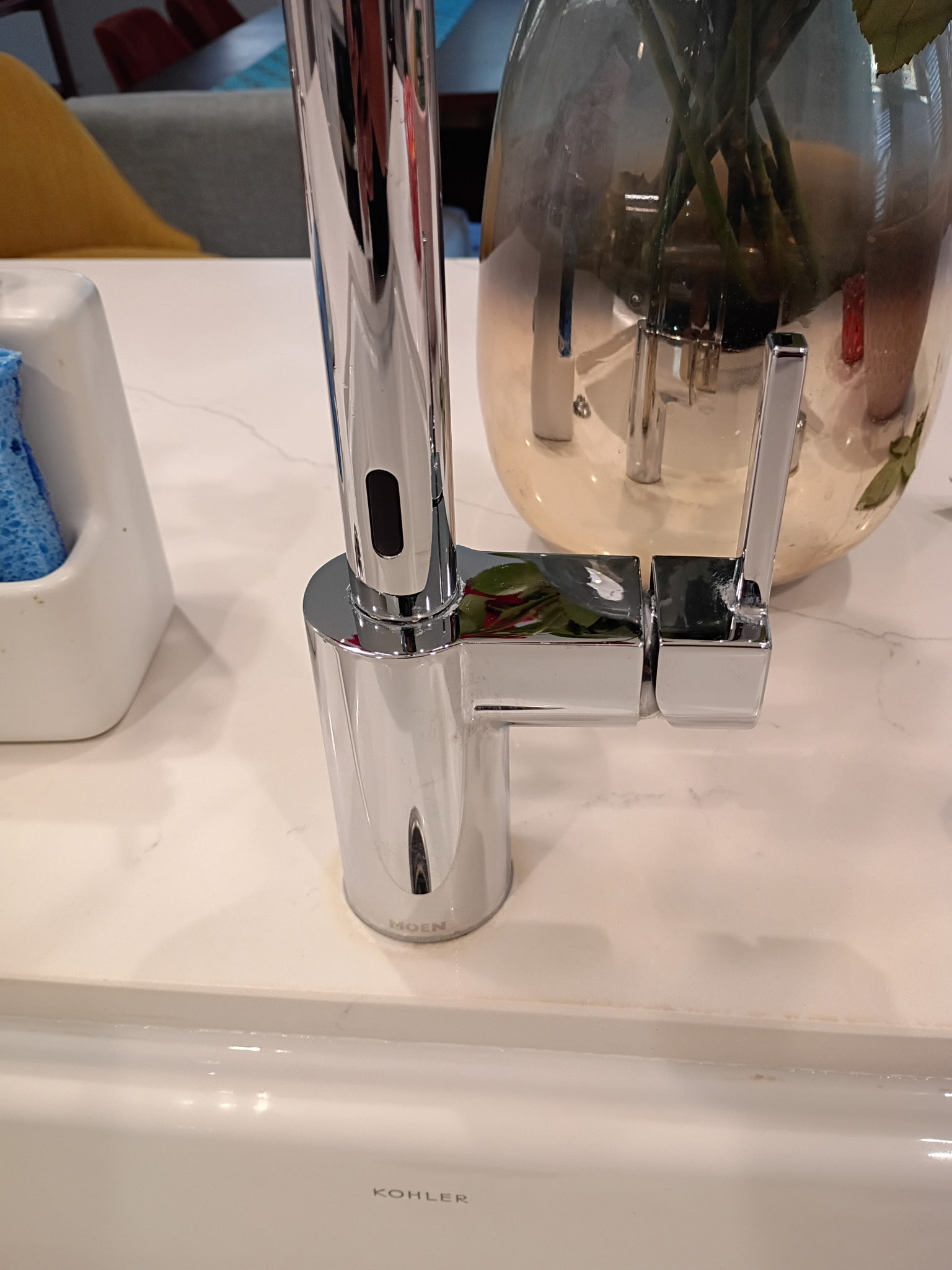 Polished bathroom faucet by Tru Cleaning Services