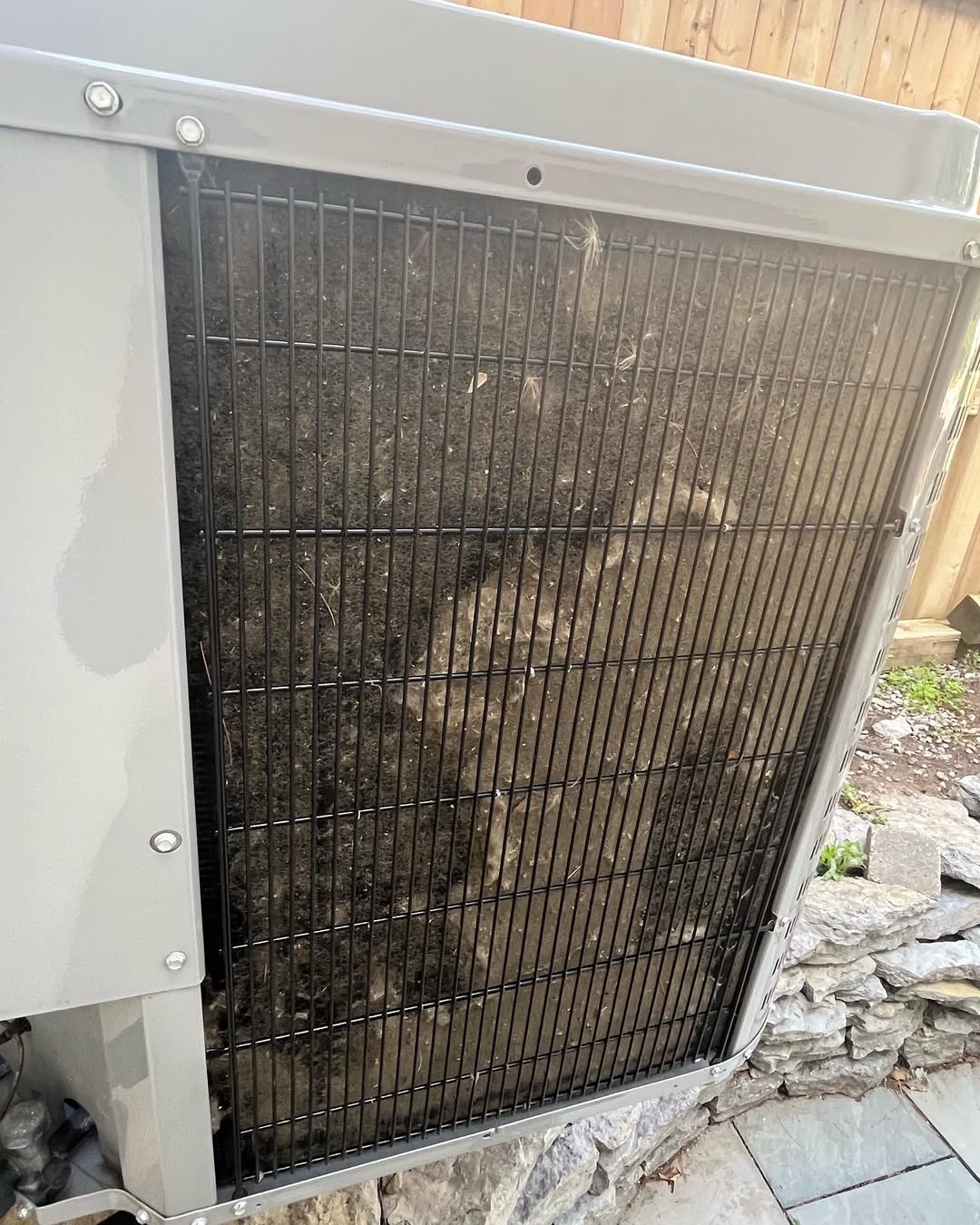 Dirty AC unit before cleaning
