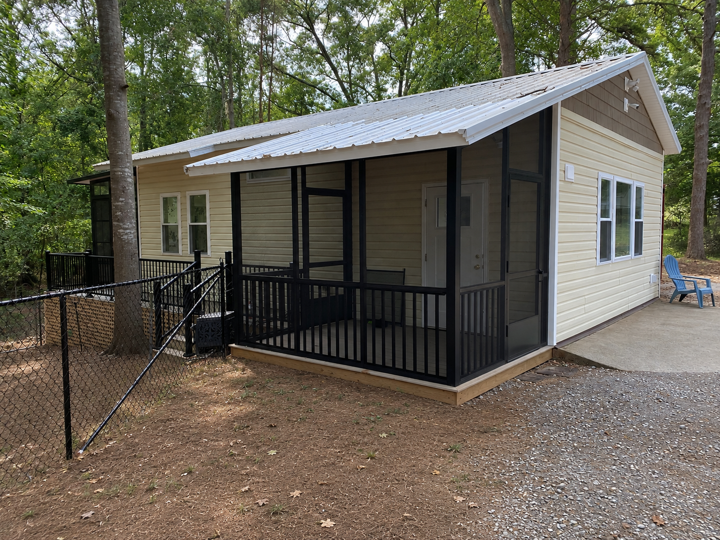 Separate finished screen porch on the Greenville project