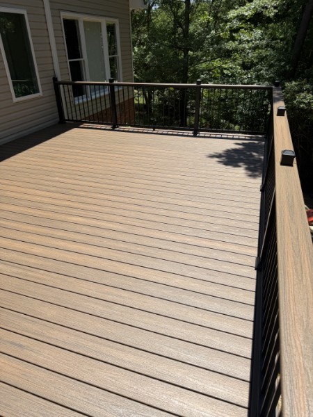 Open finished composite deck surface at the Campos project in Taylors
