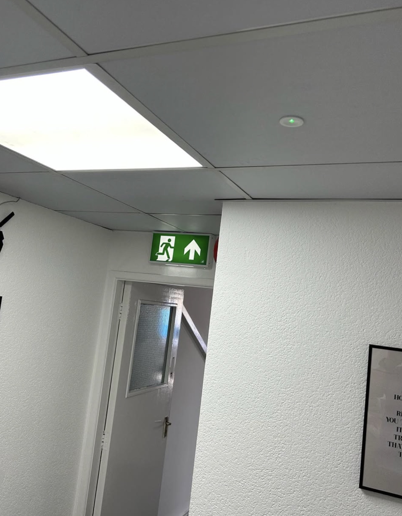 Office corridor lighting by J P Slater Electrical in Preston