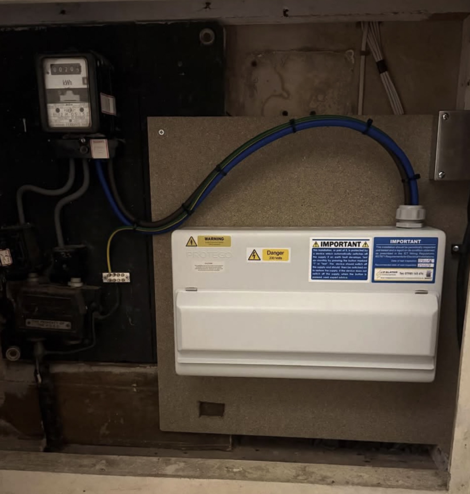 Consumer unit upgrade &mdash; after, by J P Slater Electrical