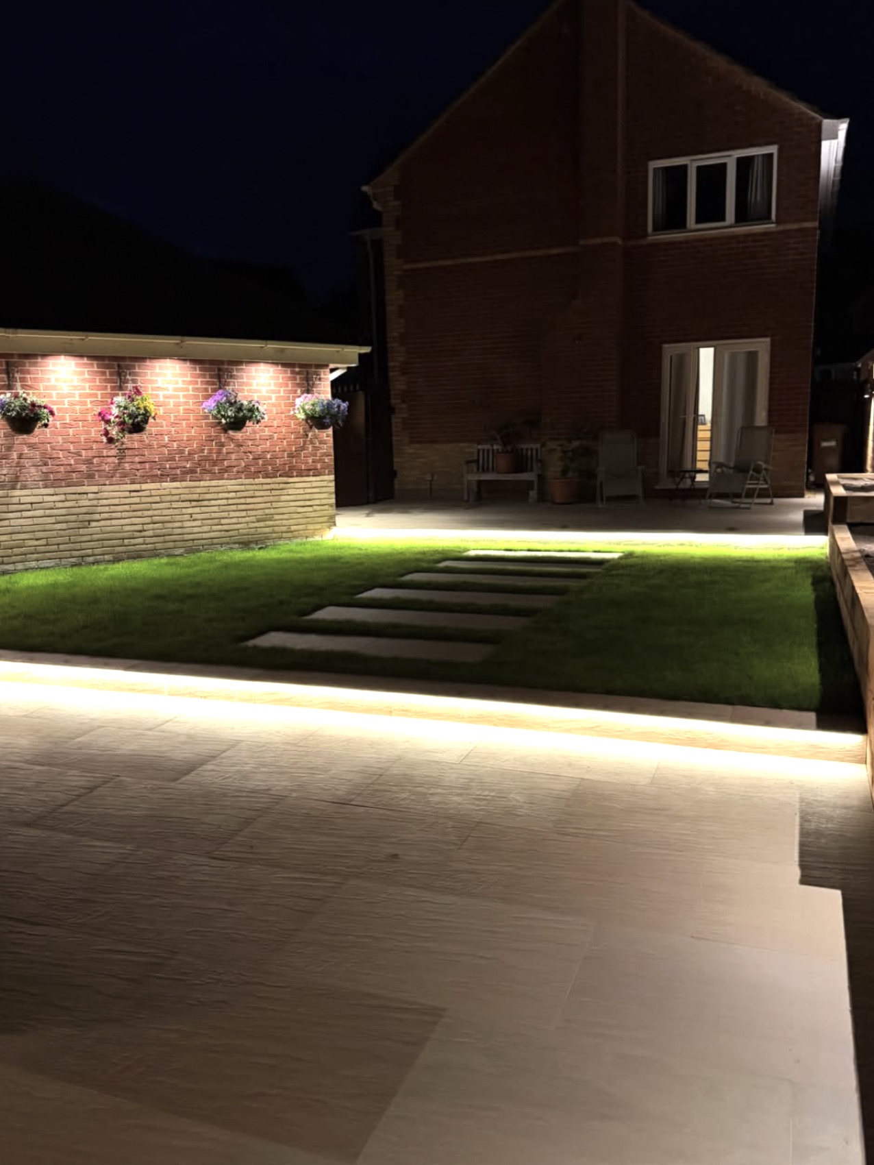 Garden and patio LED lighting by J P Slater Electrical in Preston