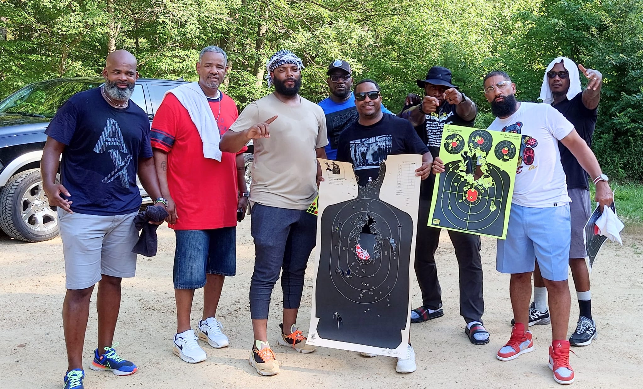 Hearst Home Protection students displaying their range targets