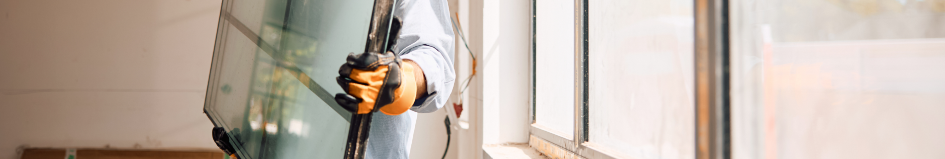 Technician repairing a window on-site